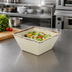 Thumbnail image #2 for American Metalcraft 58 oz. Antique White Square Melamine Serving Bowl, 7 Inch