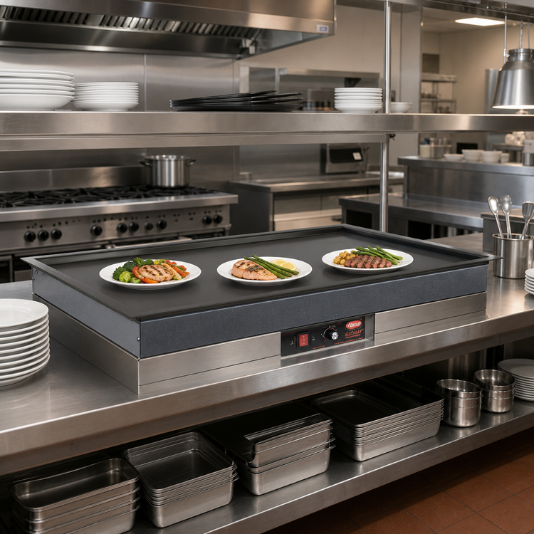 Product image #2 for Hatco Glo-Ray 72-Inch Built-In Rectangular Heated Shelf with Recessed Top, Hardcoat Aluminum, 120V