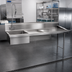 Thumbnail image #2 for Straight Soiled Dishtable with 20 x 20 x 5 Pre-Rinse Sink, 96 x 30 Inches, Right-to-Left, 16-Gauge 430 Stainless Steel Top