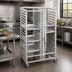 Thumbnail image #2 for Channel Manufacturing Aluminum Double-Section Cafeteria Tray Rack for 18 x 26 Trays, Side-Load, 24-Tray Capacity, 41 x 26 x 70 Inches