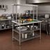 Thumbnail image #2 for Eagle AdjusTable 36 Inch x 24 Inch One-Tier Stainless Steel Work Table with Adjustable Overshelf and 2 Wire Undershelves