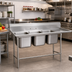 Thumbnail image #2 for Advance Tabco Regaline 3-Compartment Stainless Steel Sink with Right-Hand Drainboard, 88-3/8 Inch Long