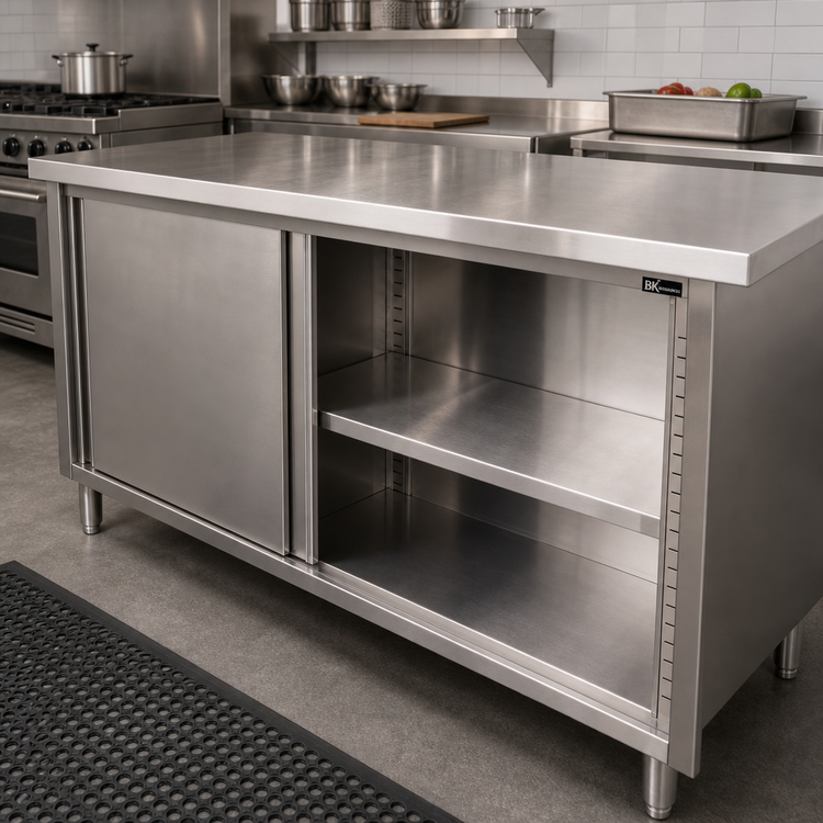 Product image #2 for BK Resources 36 x 72 Inch Stainless Steel Optional Removable Shelf for Cabinet Base Chef Tables (SHF-3672)