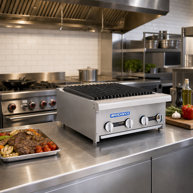 Product image #2 for Bake Tech Innovation Radiance 24-Inch Countertop Gas Charbroiler, 4 Burners, Manual Controls