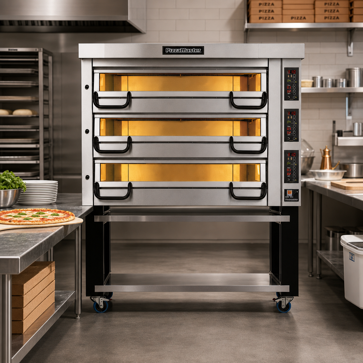 Product image #2 for PizzaMaster PM 733ED Triple Deck Modular Electric Pizza Oven with 42 x 28 Inch Baking Surface