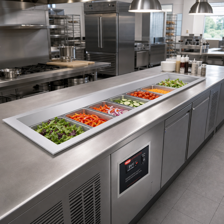 Product image #2 for Hatco CWBR-S4 Top-Mount Remote Refrigerated Slim Drop-In Cold Well, 4 Full-Size Pans