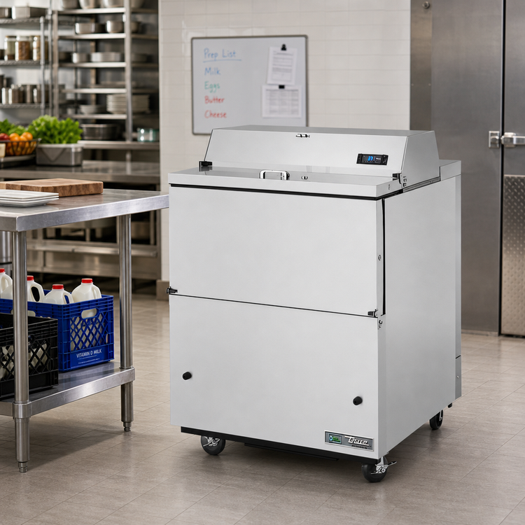 Product image #2 for True Mobile Stainless Steel Milk Cooler Cart, 8-Crate Capacity, Forced-Air