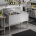 Thumbnail image #2 for Krowne Royal Series Stainless Steel Two-Compartment Underbar Sink Unit with Right Drainboard and Faucet, 36 x 24 Inches