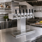 Thumbnail image #2 for Perlick Corporation EA2110-6B Countertop Air-Cooled Stainless Steel Tee Beer Tower, 6-Faucet