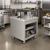 Thumbnail image #2 for Thurmaduke Solid Top Mobile Utility Counter with Undershelves and Casters, 32 x 32 x 36 Inches, Stainless Steel