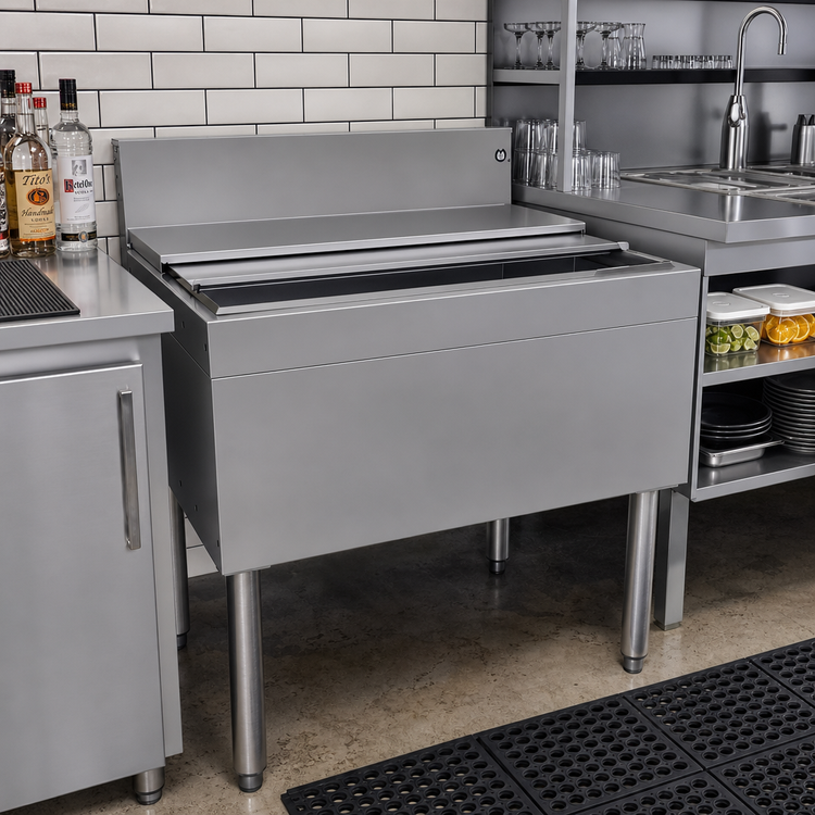 Product image #2 for Glastender IBB-30 Underbar Stainless Steel Ice Bin with Sliding Cover