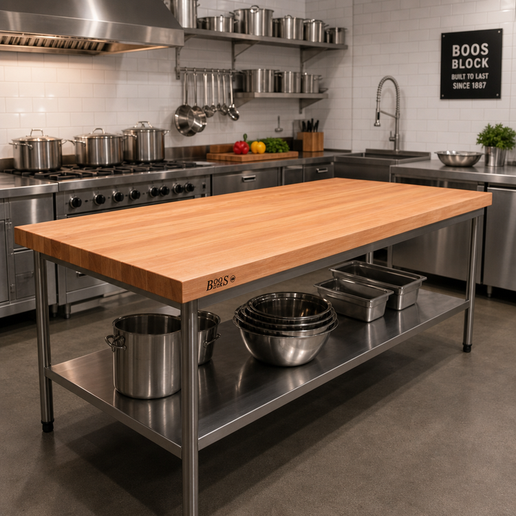 Product image #2 for Boos Block American Cherry Edge Grain Kitchen Countertop, 108 x 36 x 2-1/4 Inches, Varnique Finish