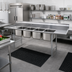 Thumbnail image #2 for Eagle Group 414 Series Coved-Corner Four-Compartment Stainless Steel Sink with Dual 24-Inch Drainboards, 128 Inches Wide