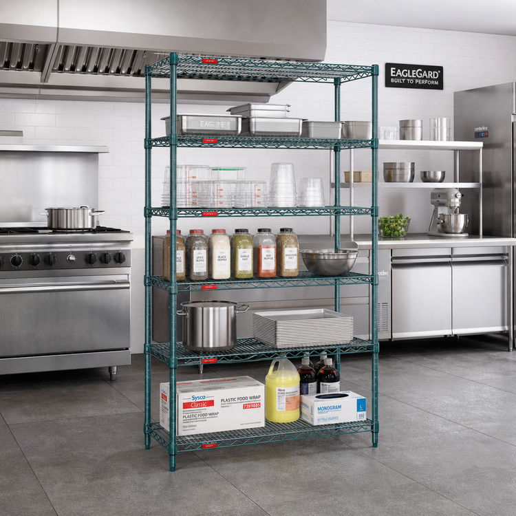Product image #2 for EagleGard Stationary 5-Tier Wire Shelving Starter Unit, 36 x 21 x 86 Inches, Hybrid Epoxy Finish