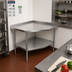 Thumbnail image #2 for John Boos Stallion Economy 30 Inch x 30 Inch Stainless Steel Corner Work Table with Adjustable Undershelf