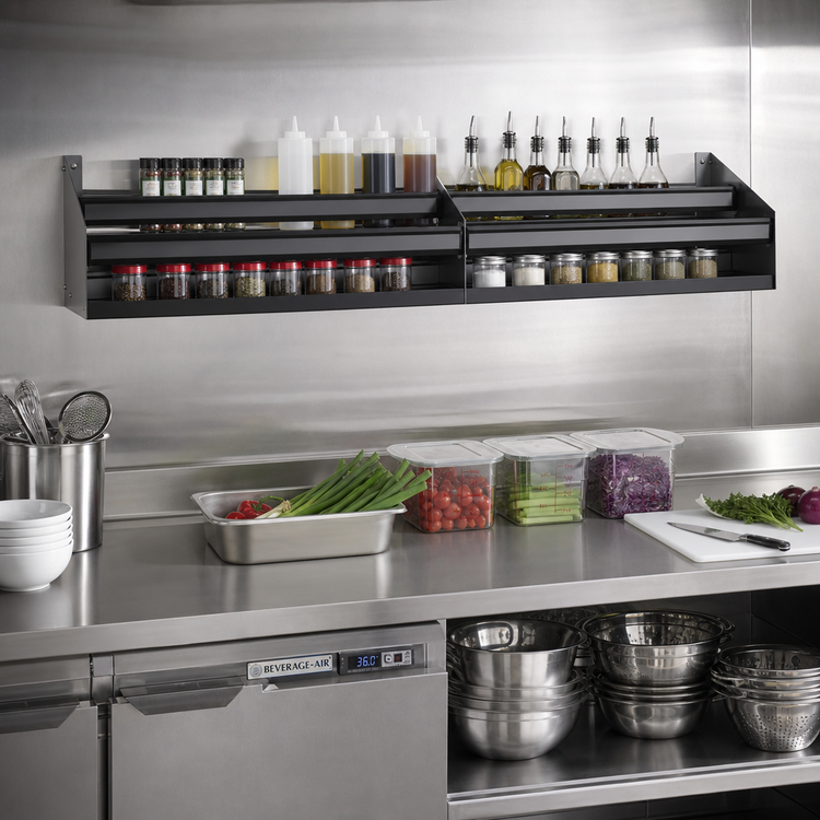Product image #2 for Glastender 60-Inch Double Wall-Mounted Stainless Steel Speed Rail