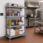 Thumbnail image #2 for Quantum Millenia QP213674V4S1 Gray Polymer Stationary Starter Shelving Unit, 36"W x 21"D x 74"H, 2000 lb Capacity