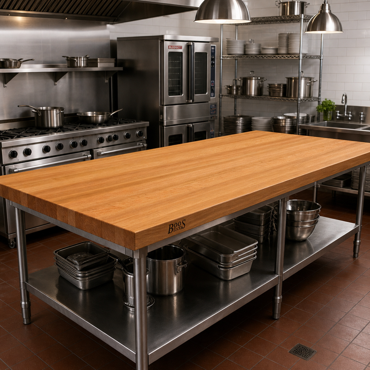 Product image #2 for John Boos Appalachian Red Oak Island Countertop, 120 x 48 Inch, Varnique Finish