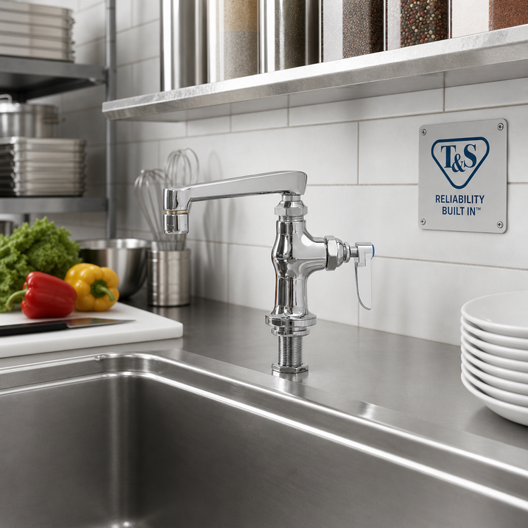 Product image #2 for T&S Brass B-0208 Single Pantry Faucet with 6-Inch Cast Spout, Deck Mounted