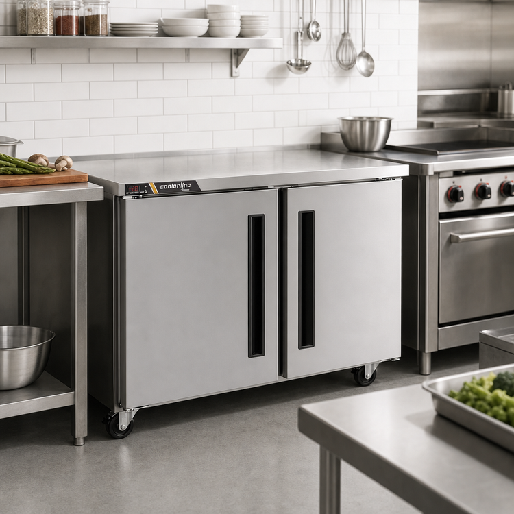 Product image #2 for Centerline 36 Inch 2-Section Compact Undercounter Freezer with Solid Right/Right Doors