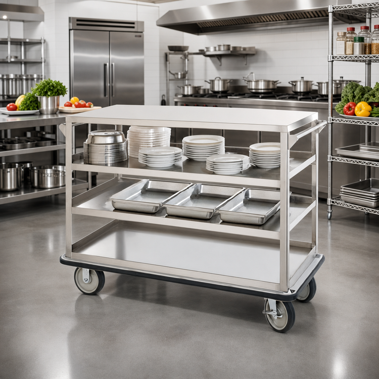 Product image #2 for Stainless Steel Queen Mary Utility Cart, 3-Shelf, 62 x 28 x 38.5 Inches