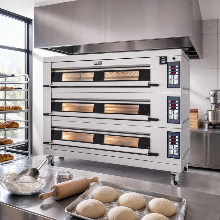 Product image #2 for Artisan Stone Hearth Triple Deck Electric Deck Oven with Programmable Controls and Steam Injection