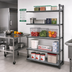 Thumbnail image #2 for Cambro Camshelving Basics Plus 5-Tier Solid Add-On Shelving Unit, 21 x 30 x 84 Inches, Brushed Graphite