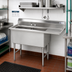Thumbnail image #2 for Advance Tabco Special Value Series 2-Compartment Fabricated Sink with Right Drainboard, 24 x 24 x 14-Inch Bowls, 16-Gauge 304 Stainless Steel