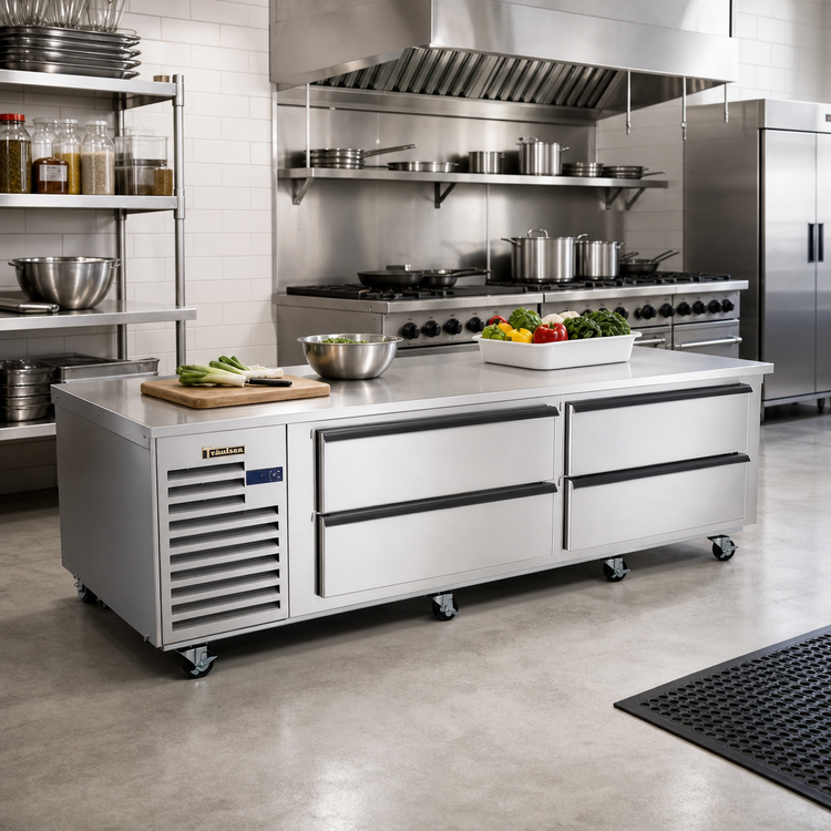 Product image #2 for Traulsen Spec-Line 84-Inch Stainless Steel 4-Drawer Refrigerated Equipment Stand