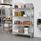 Thumbnail image #3 for Cambro Camshelving® Premium CPA183684S4PKG Solid 4-Tier Add-On Polymer Shelving Unit, 36" W x 18" D x 84" H, Speckled Gray