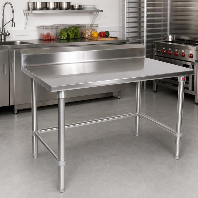 Product image #2 for John Boos Stallion 72-Inch x 36-Inch Stainless Steel Work Table with 5-Inch Backsplash