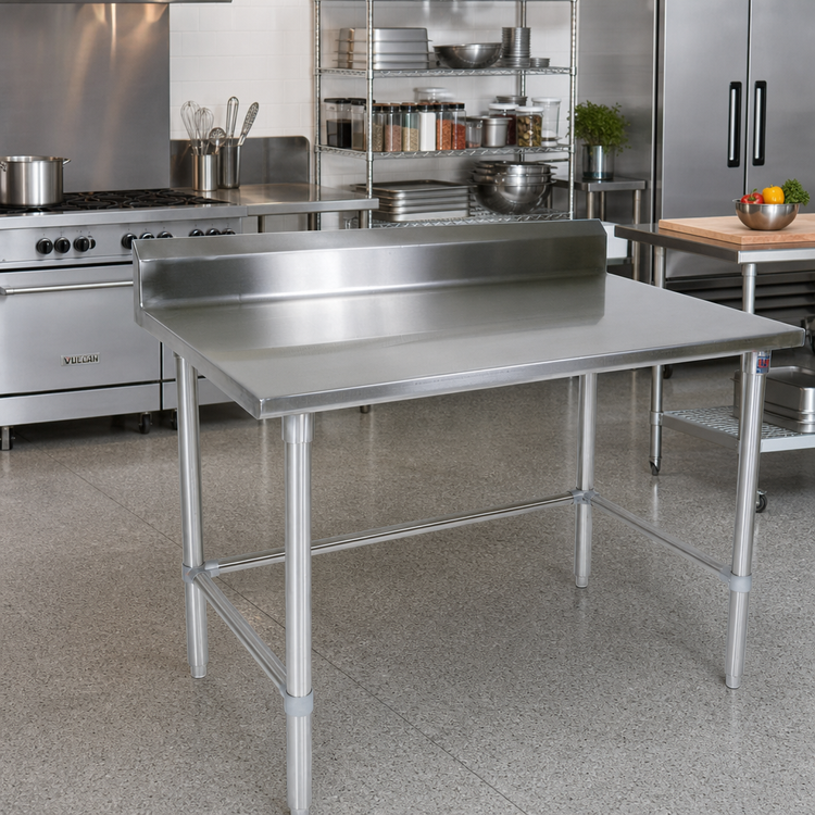 Product image #2 for John Boos Stallion 72-Inch x 36-Inch Stainless Steel Work Table with 5-Inch Backsplash