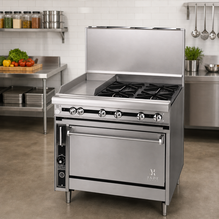 Product image #2 for Jade Range Titan JTRH-24IP-1HT 36-Inch Heavy Duty Gas Range with Plancha and Hot Top