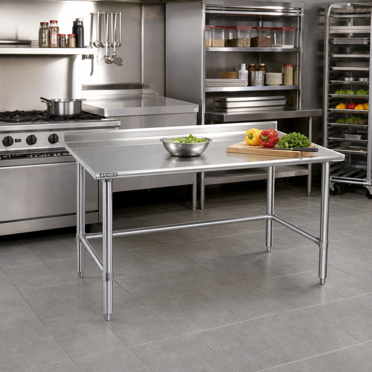 Product image #2 for Eagle Spec-Master 30-Inch W x 24-Inch D Stainless Steel Work Table with Rear Upturn and Tubular Base
