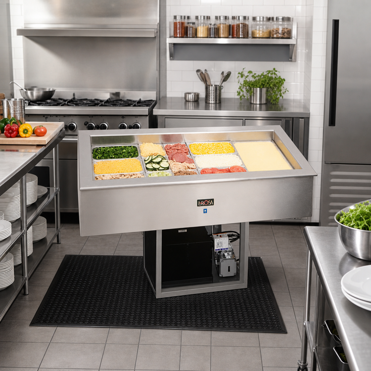 Product image #2 for La Rosa Refrigeration 3-Pan Drop-In Self-Contained Refrigerated Cold Pan, 44-3/8 Inch Wide, 115V