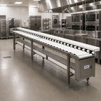 Thumbnail image #2 for Dinex DXIESR18 Tray Make-Up Conveyor with PVC Rollers, 18 ft Section, Stainless Steel