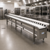 Thumbnail image #2 for Dinex DXIESR18 Tray Make-Up Conveyor with PVC Rollers, 18 ft. Section