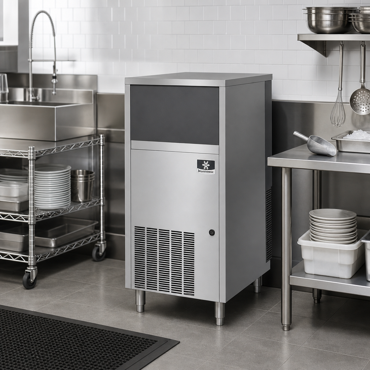 Product image #2 for Manitowoc Flake Ice Machine with 50 lb Bin, Air-Cooled, Stainless Steel