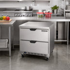 Thumbnail image #2 for Beverage Air WTRD36AHC-2-FLT 36-Inch One-Section Worktop Drawer Refrigerator, Flat Top, 2 Drawers, Self-Contained R290, 8.5 Cu. Ft.