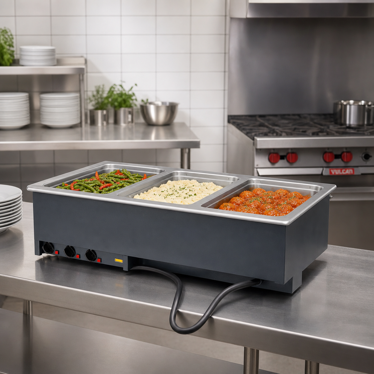 Product image #2 for Vollrath Three-Well Electric Drop-In Hot Food Well, 208V, Wet Operation