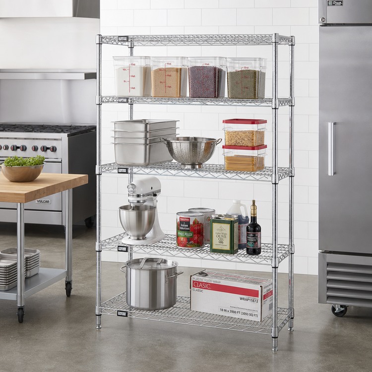 Product image #2 for Quantum 4-Shelf Chrome-Plated Wire Shelving Starter Kit, 36"W x 21"D x 54"H