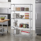 Thumbnail image #2 for Quantum WR54-2136C 4-Shelf Chrome Wire Shelving Starter Unit, Stationary, 36"W x 21"D x 54"H