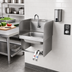 Thumbnail image #2 for John Boos Pro-Bowl Wall-Mount Stainless Steel Hand Wash Sink with Double Knee Valves, Side Splashes, and Gooseneck Spout
