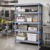 Thumbnail image #2 for Millenia Polymer Solid Shelving Starter Unit with Dunnage Stand, 72W x 21D x 86H, 4 Shelves, Gray