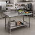 Thumbnail image #2 for Mixrite 60-Inch x 24-Inch x 36-Inch Stainless Steel Work Table with Adjustable Undershelf and 2-Inch Rear Edge Up