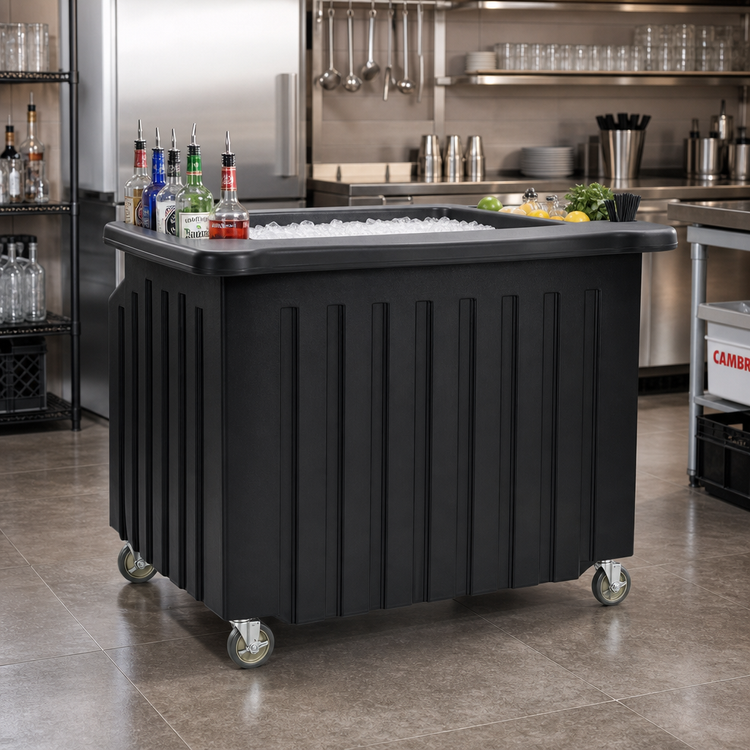 Product image #3 for Cambro CamBar 54-Inch Portable Beverage Bar with 80-lb Ice Sink and 5-Bottle Speed Rail
