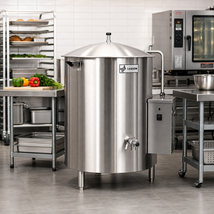 Product image #2 for Legion HEC-30 30-Gallon Electric 2/3 Jacketed Stationary Steam Kettle