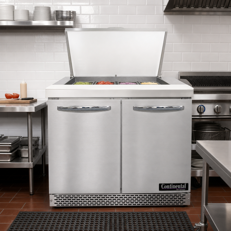 Product image #2 for Continental Refrigerator D36N12M-FB Designer Line 36" Two-Section Mighty Top Sandwich Unit