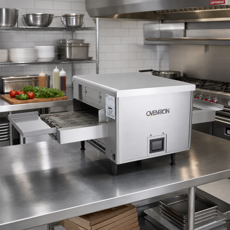 Product image #2 for Ovention Ventless Countertop Conveyor Finishing Oven with 14-3/5-Inch Belt