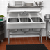 Thumbnail image #2 for Eagle Group Seamless Welded-In Three-Compartment Stainless Steel Sink, 16 x 20 x 13-1/2 Inch Bowls